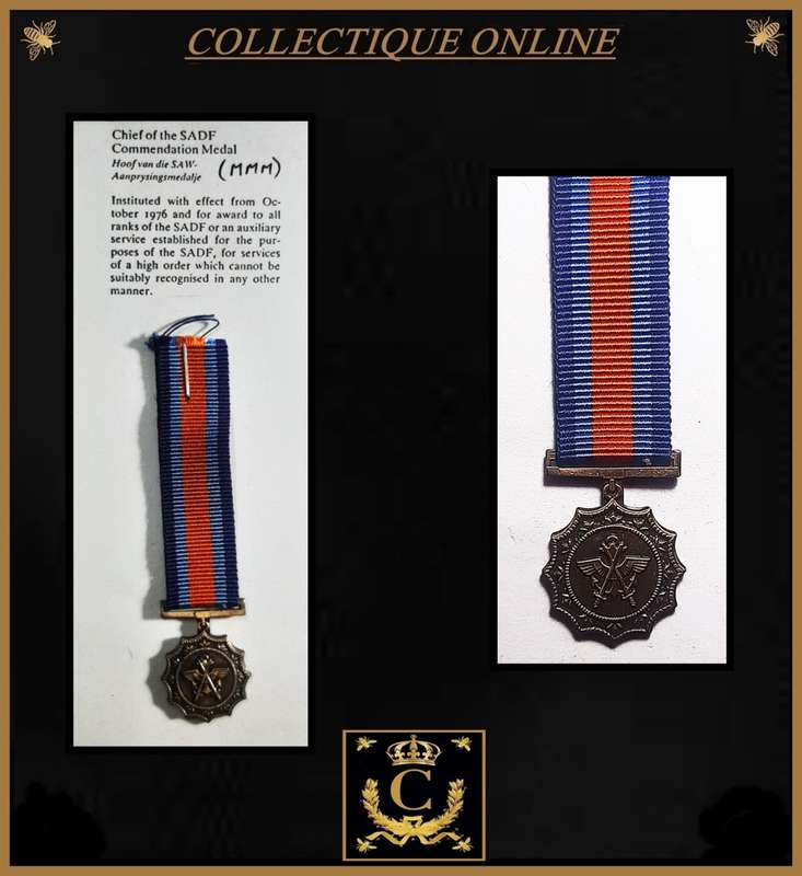 SADF : COMMENDATION MEDAL : MINIATURE MEDAL. As Per Photo.