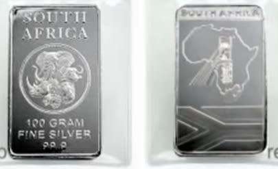 10 x 100g silver bullion bars