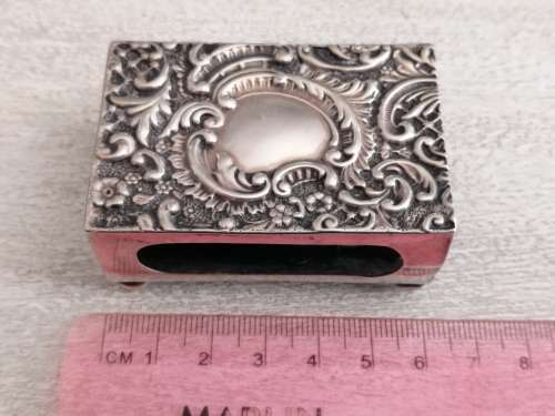 Hallmarked silver matchbox cover