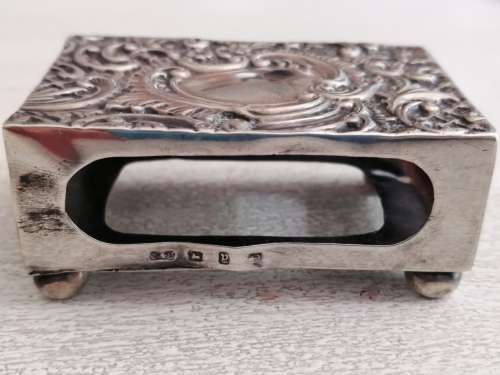 Hallmarked silver matchbox cover