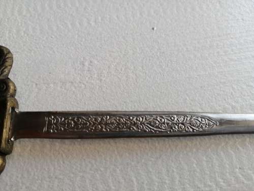 Brass and steel "sword" letter opener