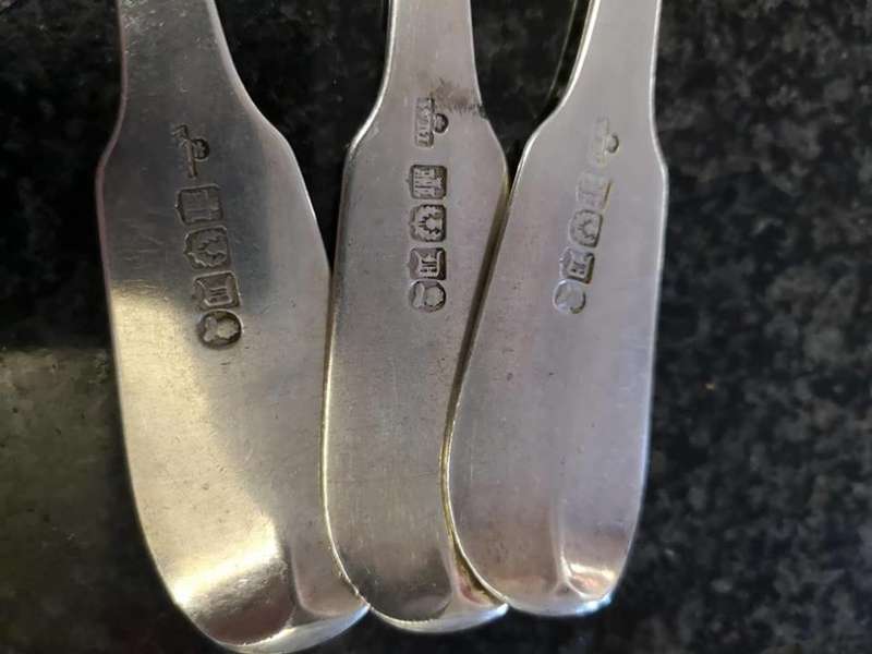 3 Large Silver Spoons - Scottish