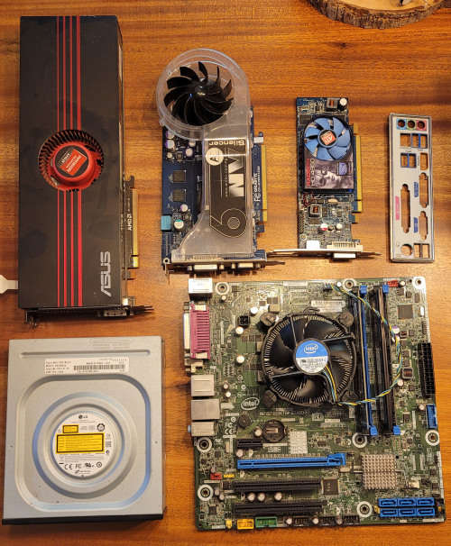 Motherboard, processor, ram, GFX cards...