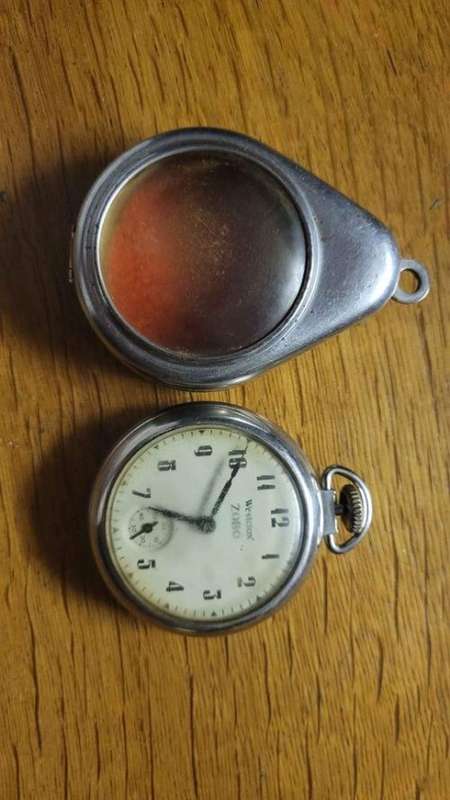 Westclox Zobo pocket watch with protective case