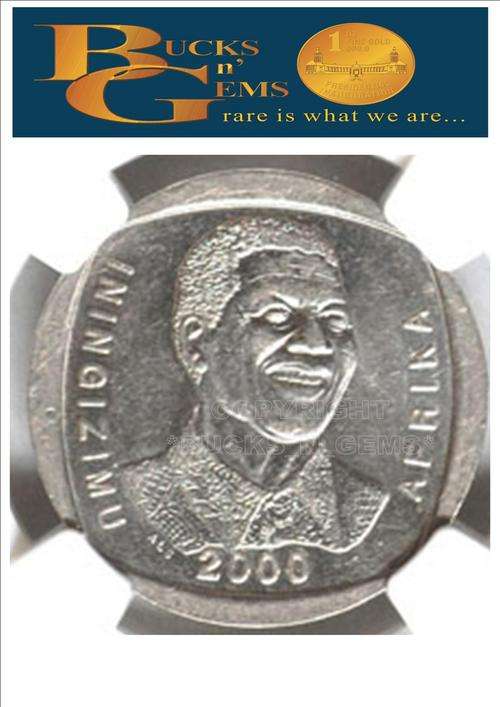 **MS61**MOST RARE* 2000 MANDELA SMILE R5 COIN MS61 -NGC GRADED 2000 R5 MOST RARE R5
