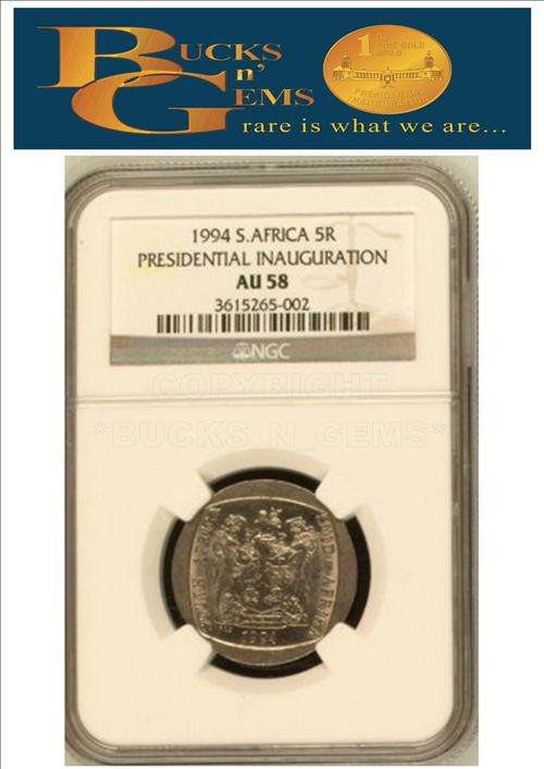 **AU58**1994 INAUGURATION R5 COIN  AU58 NGC!!!!!!!!!