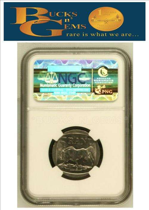 **MS60 ** 2000 MANDELA R5 SMILEY  **MS60**----RARE GRADE POP LOW