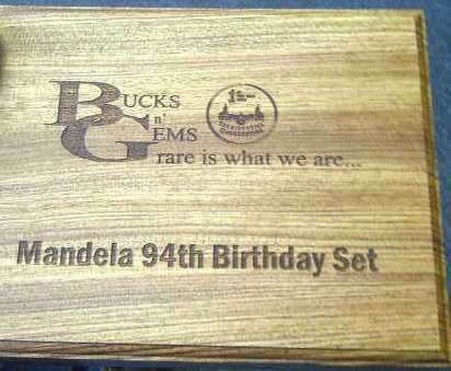 ******BUCKSnGEMS MANDELA 94th BIRTHDAY SET (UNC)+ COA****** NEW RELEASE BY BUCKSNGEMS !!! LOOK