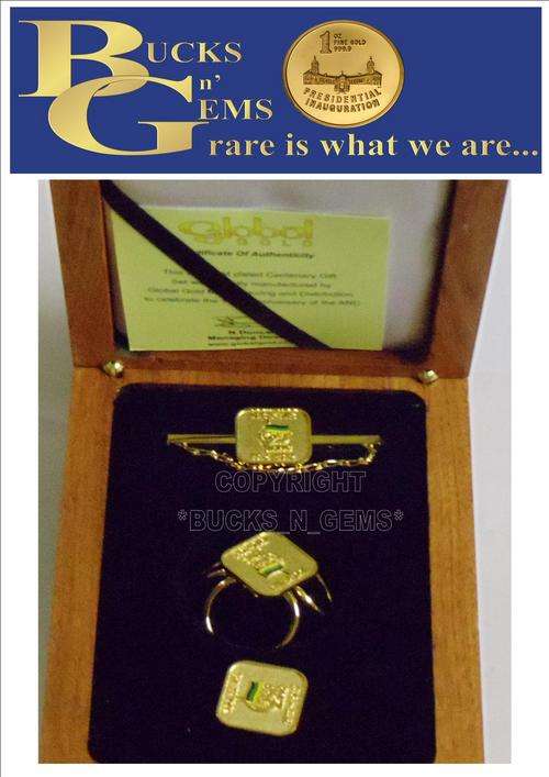100 YEARS CENTENNARY SET - WOMANS BROACH SET 24 KARAT GOLD PLATED
