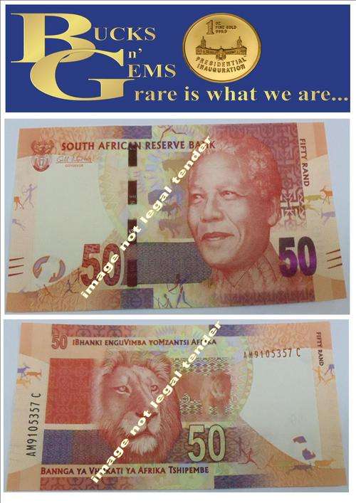 MANDELA NOTE -- R50  NOTE -- PERFECT MINT CONDITION UNC