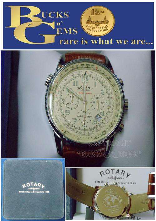 ROTARY WATCH - CHRONOSPEED - GENTS- LIKE NEW - CHRONOGRAPH LEATHER BELT