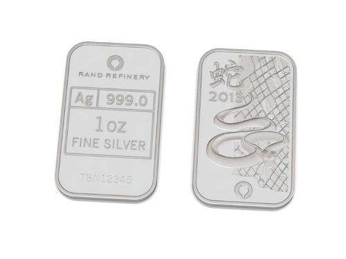 1oz SILVER BAR - PRINTED ** CHINESE THE YEAR OF THE SNAKE ** COLLECTORS SERIES
