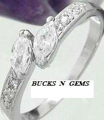 CZ RING IN 18KT WHITE GOLD PLATED