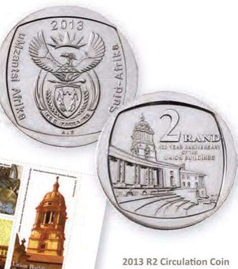 BRANDNEW RELEASE - 2013 RSA R2 COIN - 100 YEARS ANNIVERSARY OF UNION BUILDINGS - LIMITED UNC