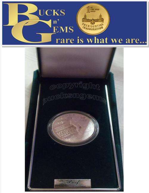 1991 USA SILVER 1 DOLLAR - KOREAN WAR - BOX AND COA