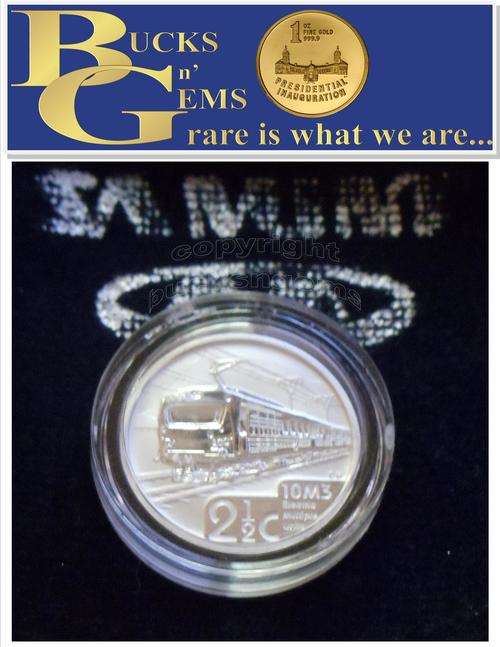 2014 TICKEY - SILVER 2.5 CENT - ELECTRIC TRAIN 10 M3 - SAMIN BAG + COA