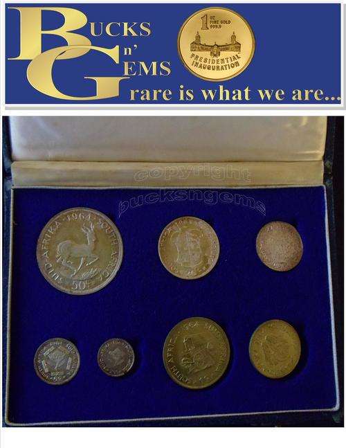 TOP QUALITY - 1964 RSA SHORT PROOF SET - SAMINT ISSUE IN ORIGINAL STATE AND BOX - VALUE - R1475