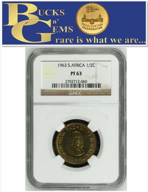 1963 RSA 1/2 CENT ** PF63 ** - NGC GRADED - HIGH HERNS VALUE