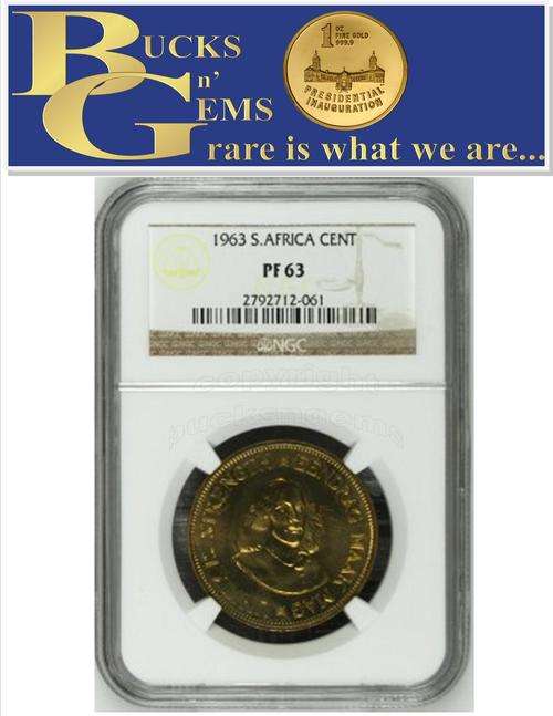 1963 RSA 1 CENT ** PF63 ** - NGC GRADED - HIGH HERNS VALUE