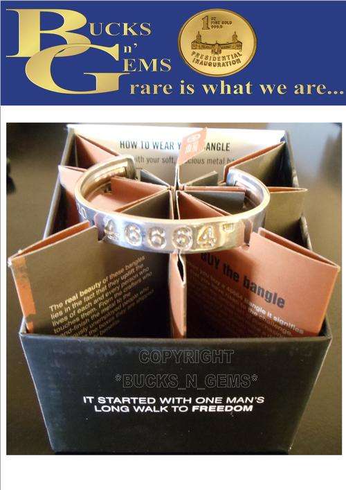 MANDELA 46664 BANGLE **MANDELA 'S BIRTHDATE 18718 SERIAL NUMBER** - REGISTERED - PURE SILVER - 40g
