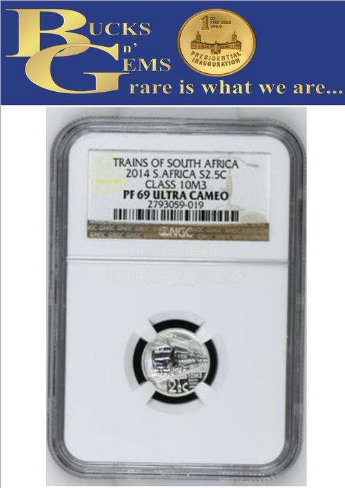 1ST ON BOB - 2014 TICKEY - SILVER 2.5 CENT - DIESEL ELECTRIC TRAIN 10M3 - PF69 UC - NGC 2ND FINEST