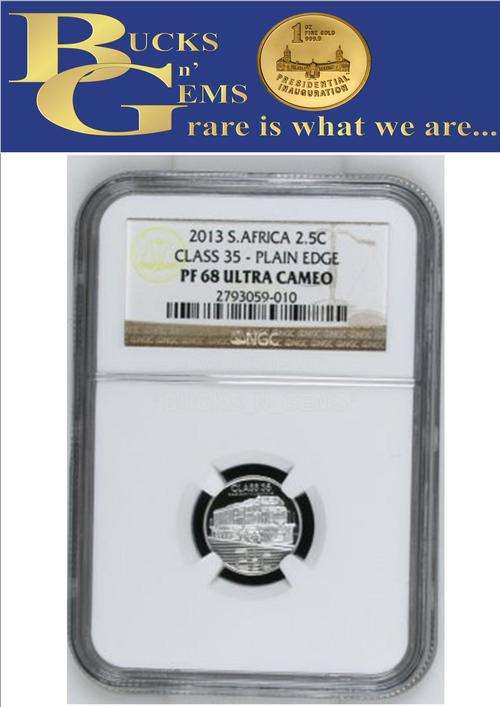 **PLAIN EDGE**2013 TICKEY SILVER 2.5c - PF68 ULTRA CAMEO " DIESEL ELECTRIC TRAIN"- NGC GRADED