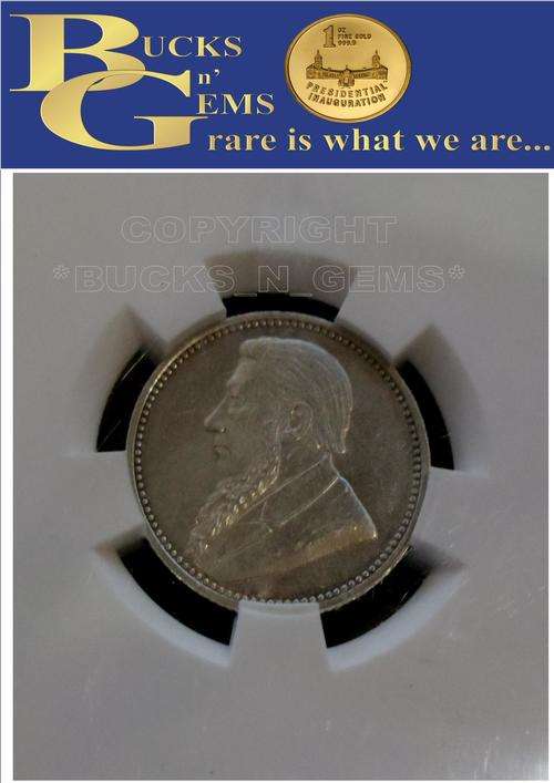 UNC ** AU58 * 1892 ZAR 6 PENCE ** AU58 * SANGS GRADED -HERNS VALUE R25 000 IN UNC