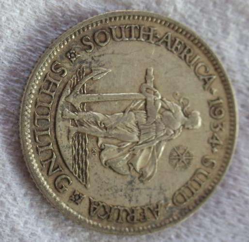 1934 UNION 1 SHILLING - GOOD CONDITION - XF+ - SILVER CONTENT 4.52 gr HERNS VALUE R3250 IN XF