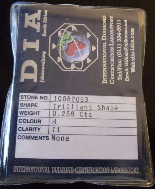 NATURAL DIAMONDS - TRILLION 0.258 CTS - 25 POINTER (i1) CLARITY (H) COLOURS - DIA CERTIFIED INCL.
