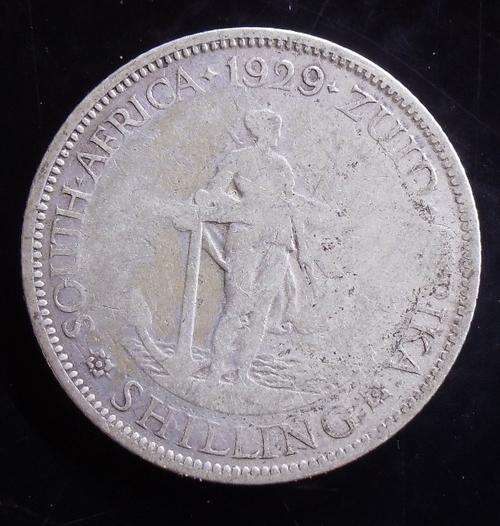 1929 UNION 1 SHILLING - GOOD CONDITION - F+ - SILVER CONTENT 4.52 gr HERNS VALUE R7500 IN XF