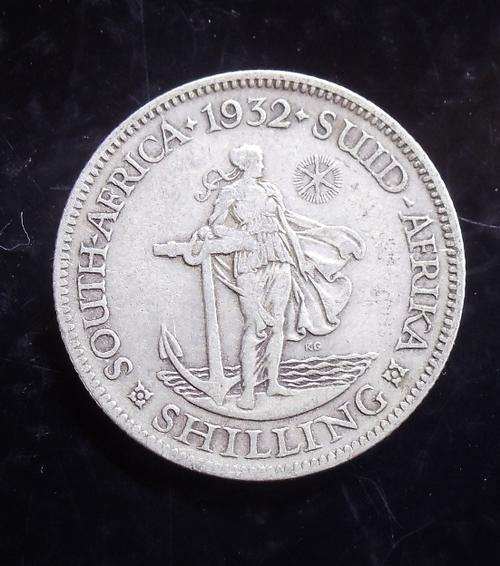 1932 UNION 1 SHILLING - GOOD CONDITION - XF - SILVER CONTENT 4.52 gr HERNS VALUE R3250 IN XF