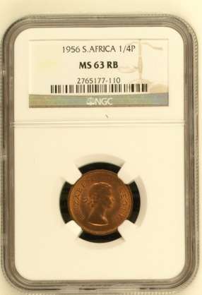 1956 UNION 1/4 PENNY * MS63RB * NGC GRADED - 3RD FINEST - ONLY 23 GRADED IN TOTAL