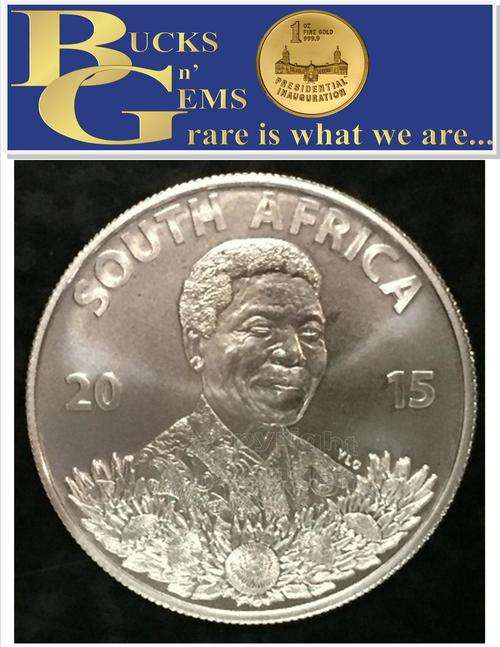 2015 PROTEA SILVER 1 RAND UNC - LIFE OF A LEGEND * NELSON MANDELA * COMING TO JHB SERIES" - SAMINT