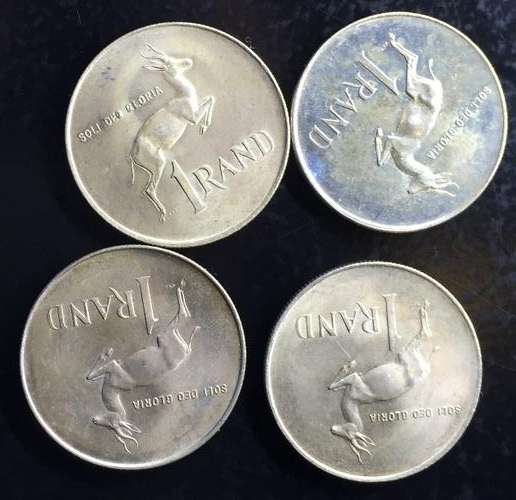 UNC & PROOF - SILVER 1 RAND ENGLISH & AFRIKAANS SET -1966 ONLY - PURE 999 SILVER - VALUE R750