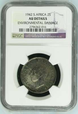 1942 UNION 2 SHILLING  - AU - DETAILS - NGC GRADE