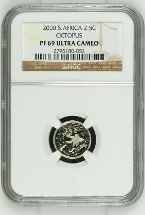 2000 TICKEY SILVER 2.5 CENT - PF69 ULTRA CAMEO " OCTOPUS "- NGC