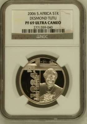 PF69UC ** BISHOP TUTU ** 2006 SILVER R1 " PRTOEA - PF69 ULTRA CAMEO " - NGC HIGH GRADE