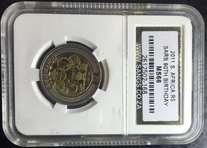 2011 SARB 90TH ANNIVERSARY R5 COIN -  MS66 - R5 COIN - SANGS GRADE- 2 AVAILABLE