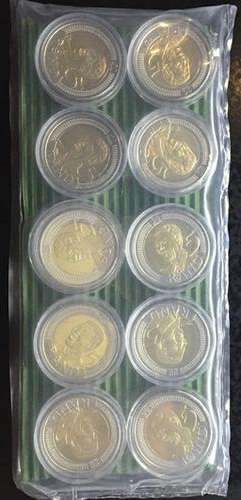 2008 MANDELA 90TH BIRTHDAY R5 COINS - SEALED - FROM SEALED BAG - IN CAPSULES 10 COINS in sealed pack