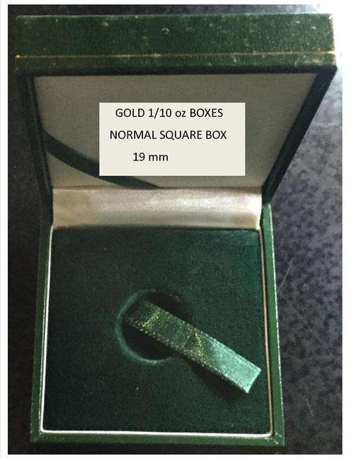 BOXES FOR GOLD 1/1Oth OR SILVER 2.5c TICKEY OR SIMILAR - BID PER BOX - 6 AVAILABLE - BID FIR EACH