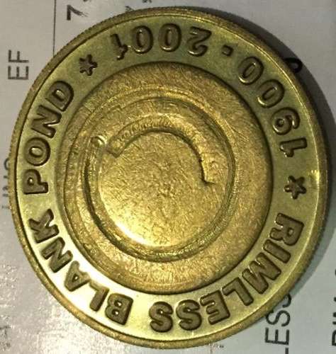 1900 KAAL POND COMMEMORATIVE MEDAL - RIMMED BLANK POND MEDALLION IN BRASS