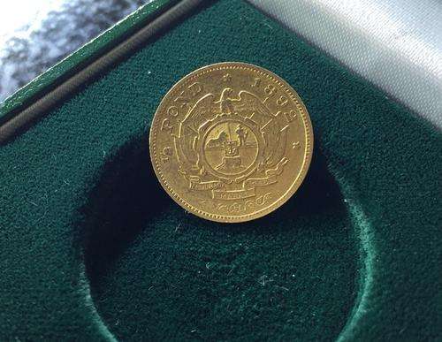 1892 ZAR GOLD 1/2 POND DOUBLE SHAFT - VF - XF CONDITION - HERNS -XF R 30 000
