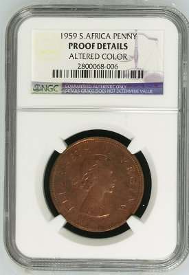 1959 UNION 1 PENNY ** PROOF DETAILS**  - NGC GRADE