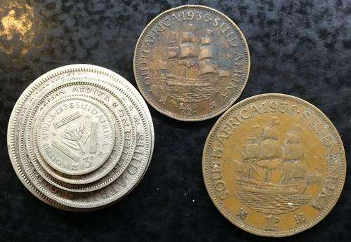 AWESOME - 1936 UNION SET - 2.5S - 2S - 1S - 6P - 3P - 1P & 1/2P - ALL 7 COINS - EXCELLENT CONDITION