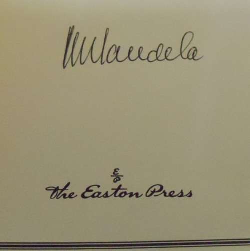 Rare - Signed MANDELA- GOLD PLATED - LONG WALK TO FREEDOM SIGNED and DATED  AFFIDAVIT Eastern Press