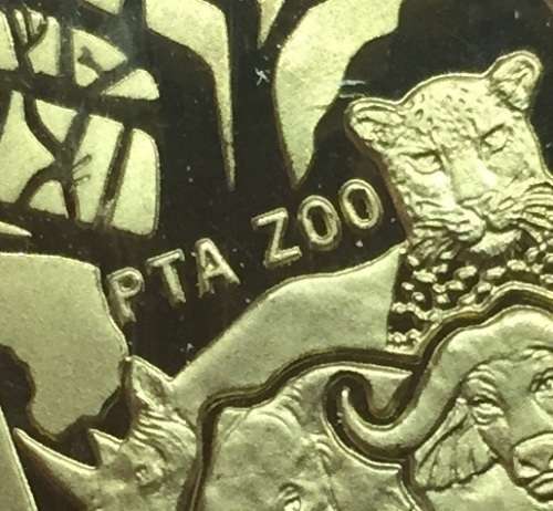 RARE MINTMARK *PTA ZOO* 1994 PROTEA 1oz GOLD 24kt *CONSERVATION* SAGCE SLABBED & CERTIFIED 111 POINT