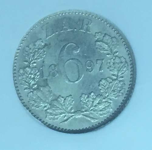1897 ZAR 6 PENCE *MS62* NGC GRADE - HERNS VALUE R2,000 low MS - this is 4TH FINEST