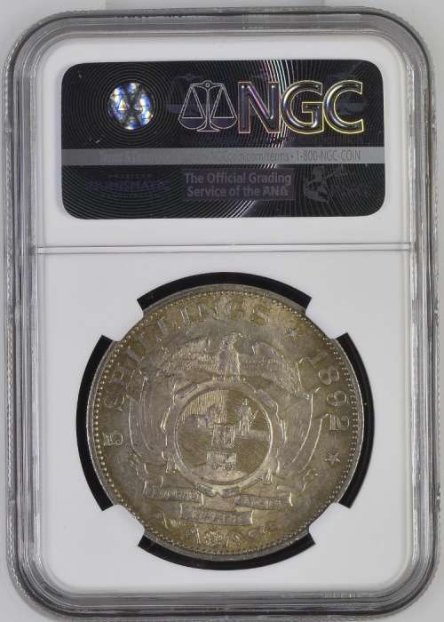 sale -1892 ZAR 5 SHILLING - SINGLE SHAFT - MS61 - NGC GRADED RARETY -VALUE R35,000 IN UNC