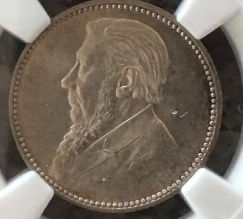 2ND FINEST  -1897 ZAR 6 PENCE - MS64 - NGC GRADED - 2ND FINEST KNOWN - WITH ONLY 9 IN MS65