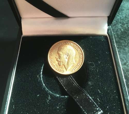 1917 BRITISH UNION 1 FULL SOVEREIGN ** BR MARK * - 7.988gr 22KT RARE TOP CONDITION